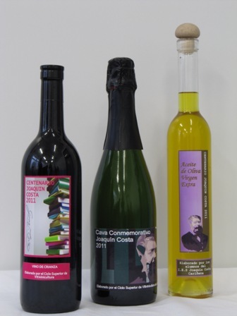 Joaquín costa ya cuenta con su propia edición limitada de cava, aceite y vino de Cariñena