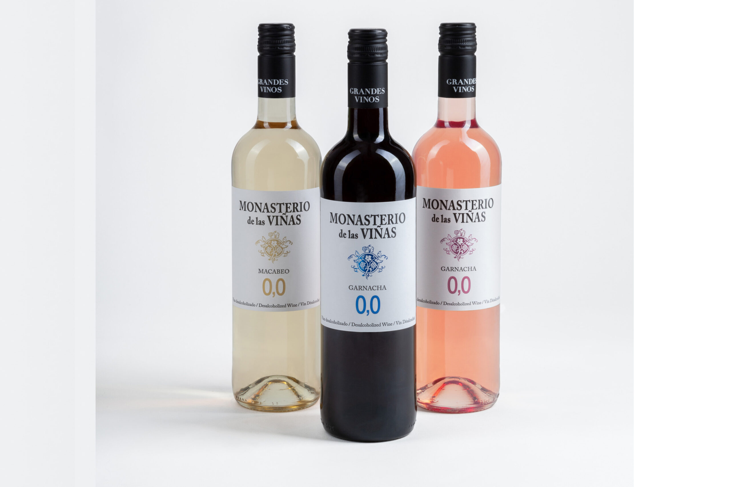 Grandes Vinos lanza sus tres primeros vinos 0,0 sin alcohol con su marca Monasterio de las Viñas