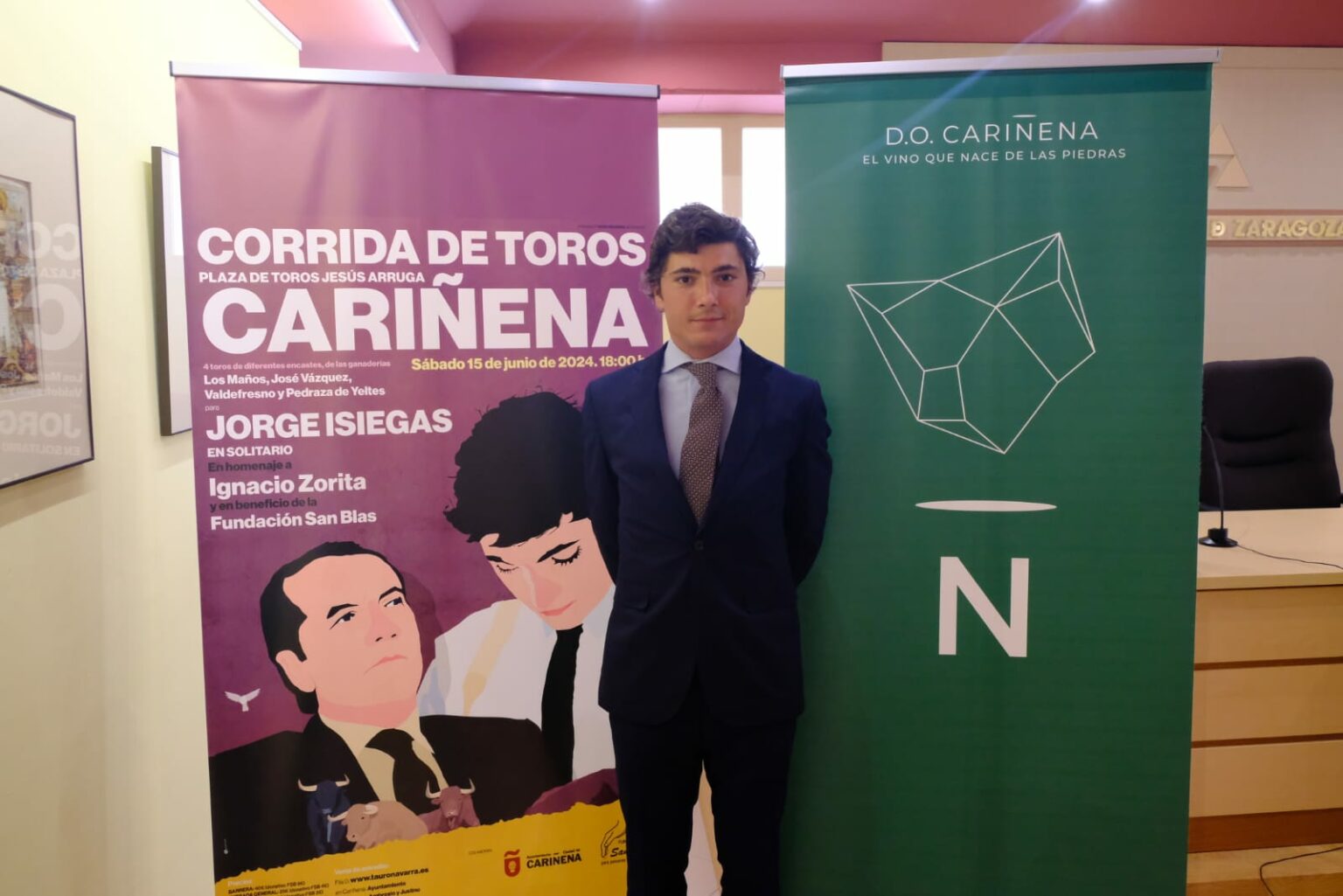 El torero Jorge Isiegas: «La colaboración de la D.O. Cariñena en el gran desafío de este sábado ayudará a lograr un fin benéfico»