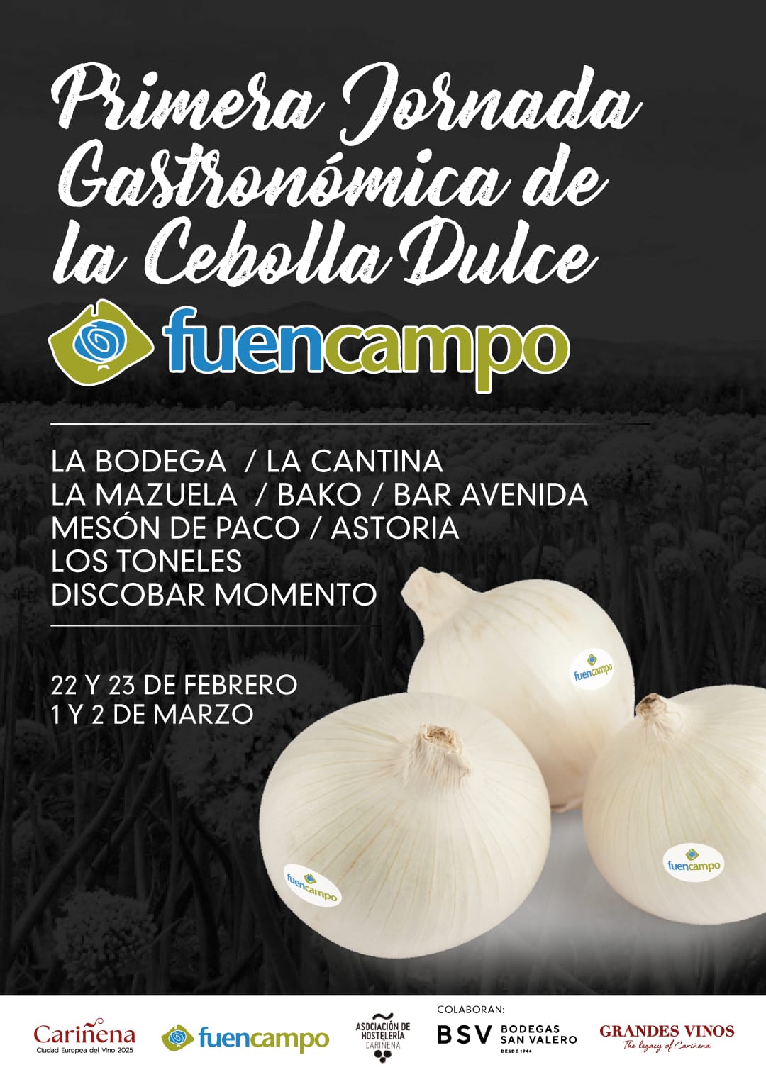 Cartel de la I Jornada Gastronomica de la Cebolla Dulce Fuencampo