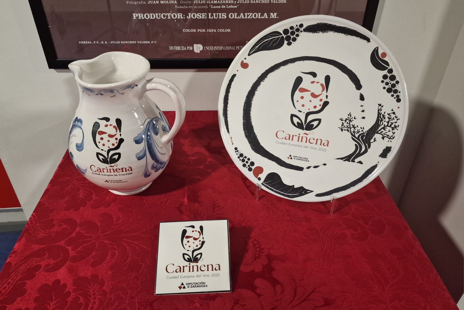 Platos conmemorativos de Carinena Ciudad Europea en ceramica de Muel