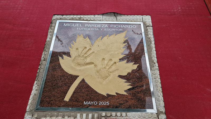 Huellas de Miguel Pardeza en el Paseo de las Estrellas de Carinena FOTO ROSS LECCA MAASZOOM